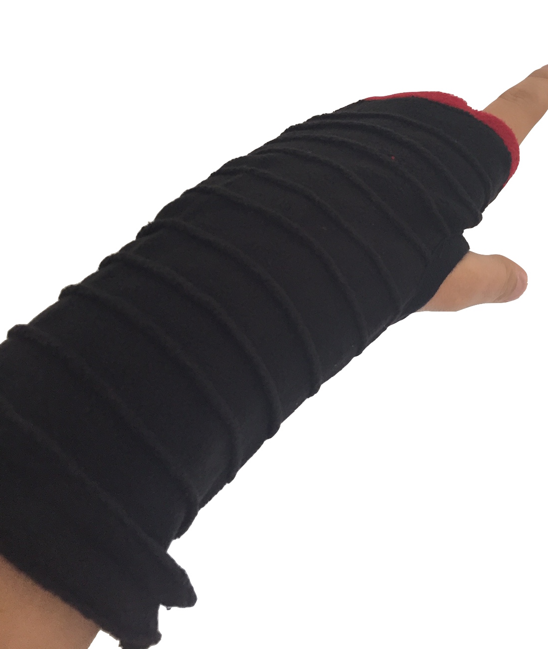 Fleece wrist warmers with thumb hole Gekko Bohotique