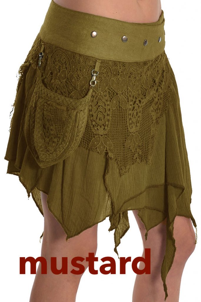Goa Mini skirt with detachable pocket - Gekko Bohotique