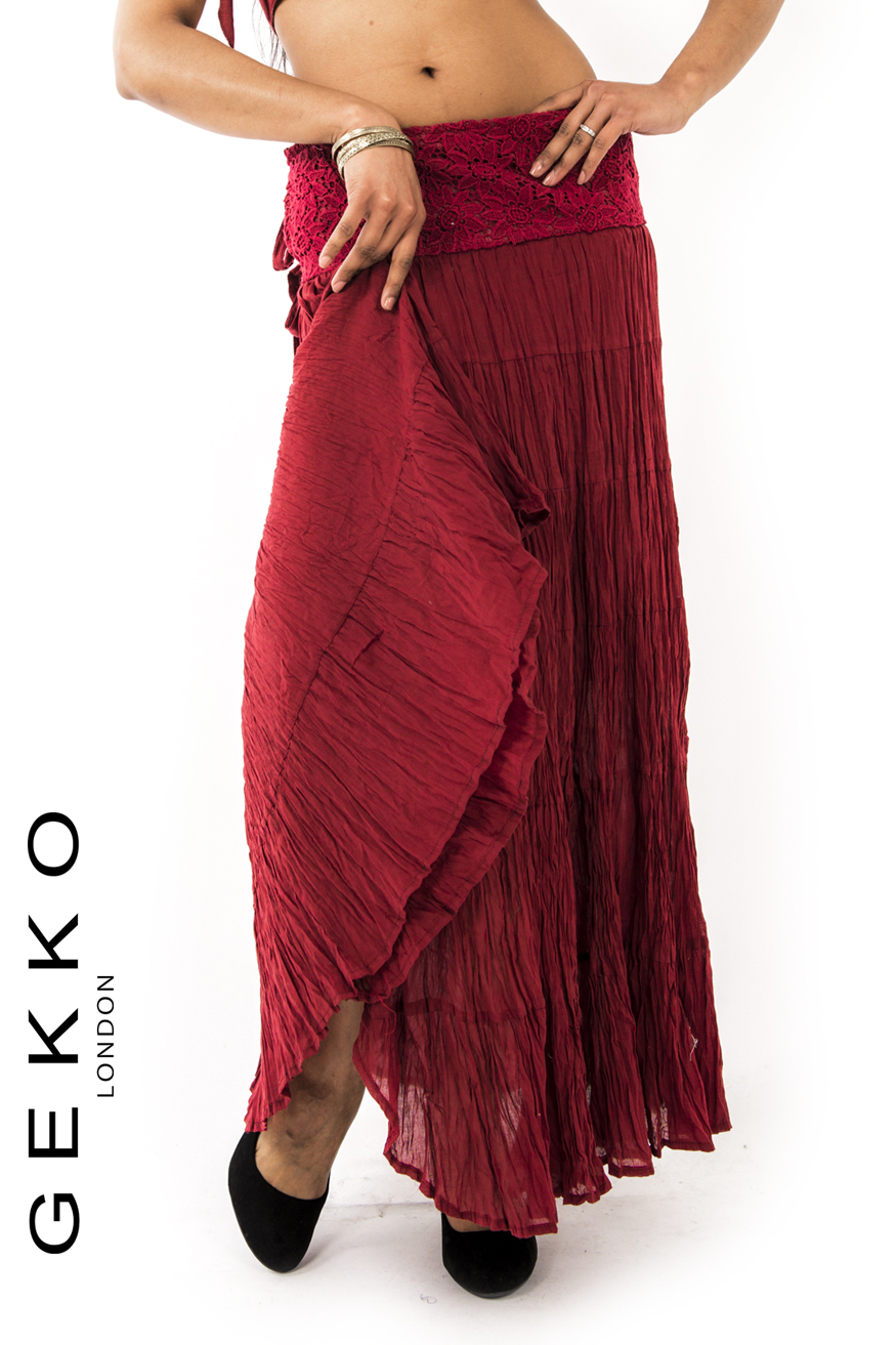 maroon flamenco skirt