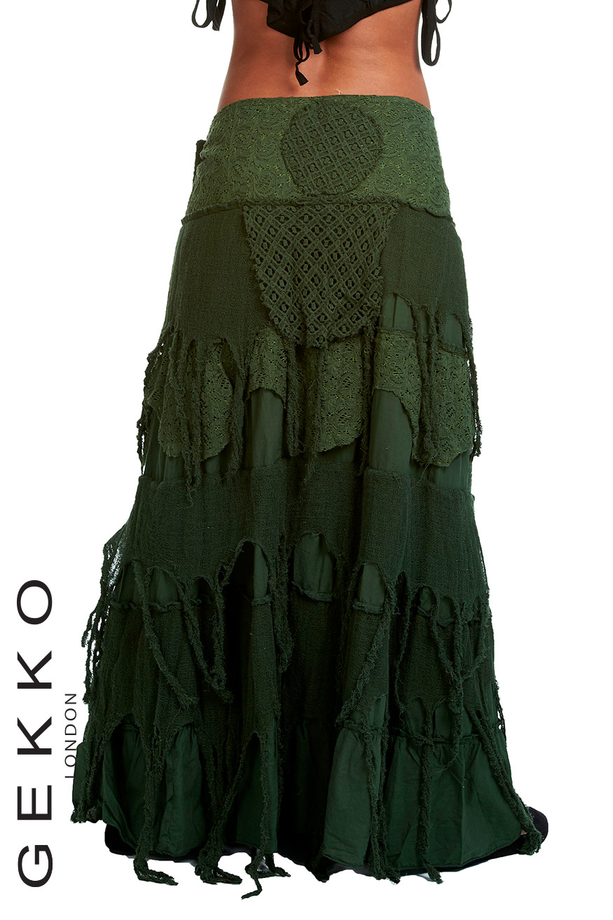 LONG WRAP STEAMPUNK SKIRT - Gekko Bohotique