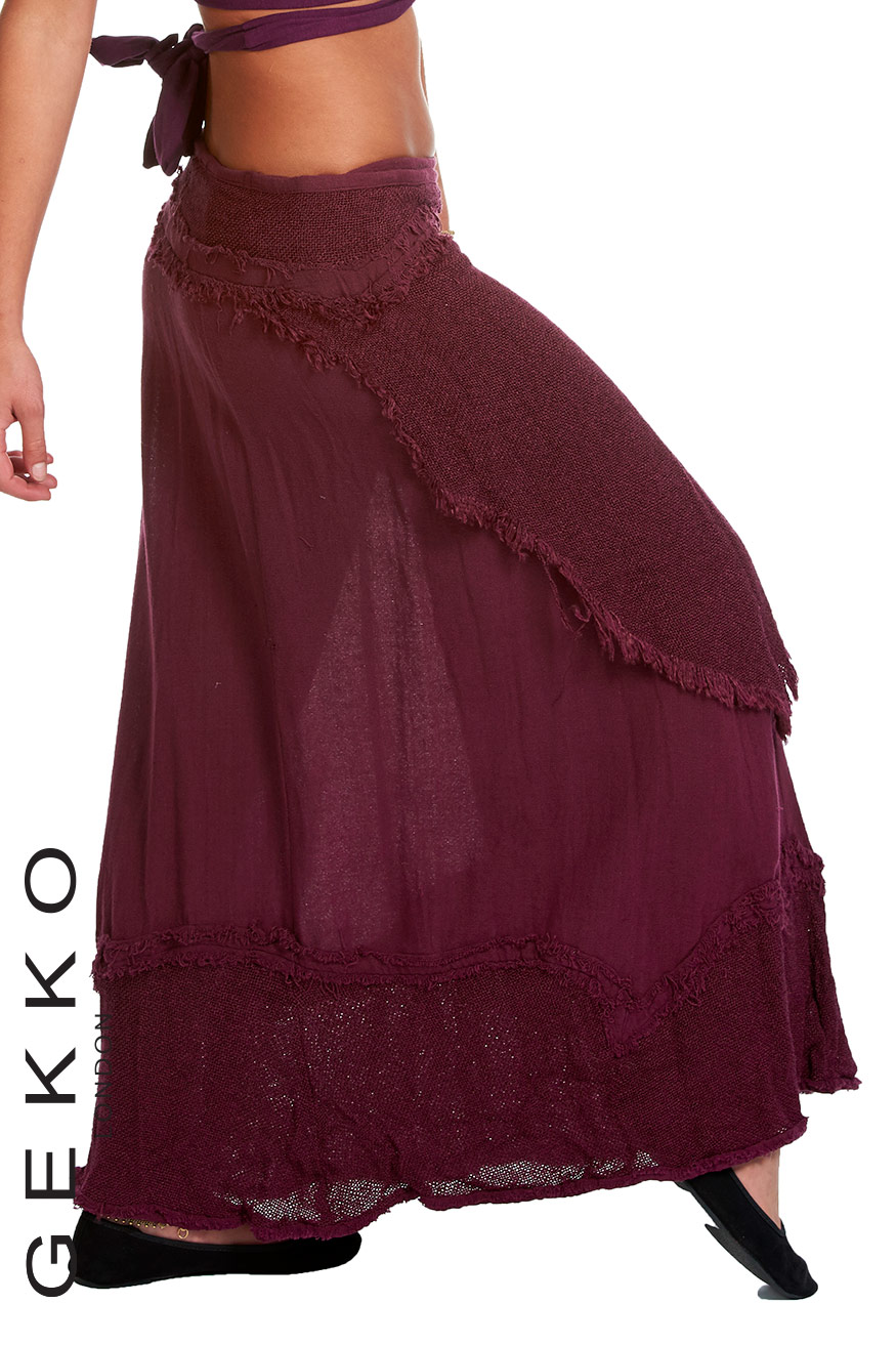 maroon flamenco skirt
