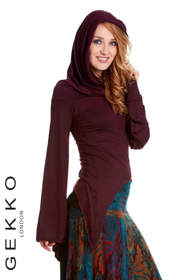BELL SEEVES TOP WITH PIXIE HOOD