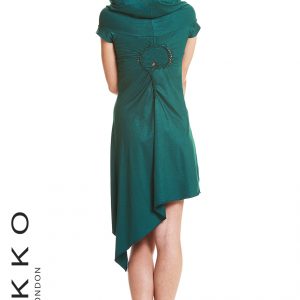 ASYMMETRIC PIXIE DRESS WITH HOOD