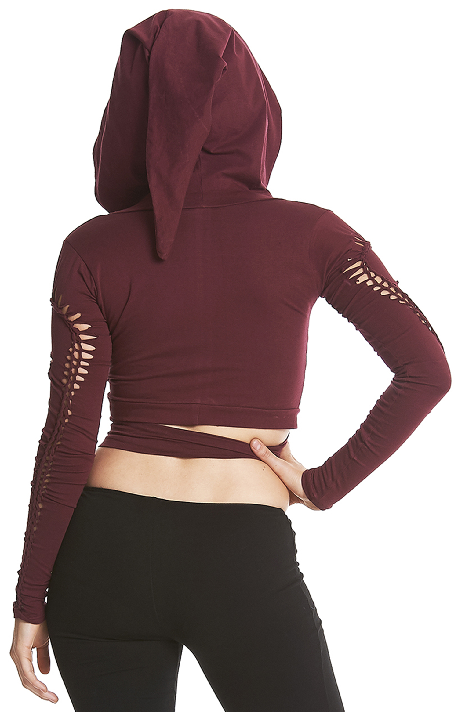 Wrap hoodie with braided sleeves Gekko Bohotique