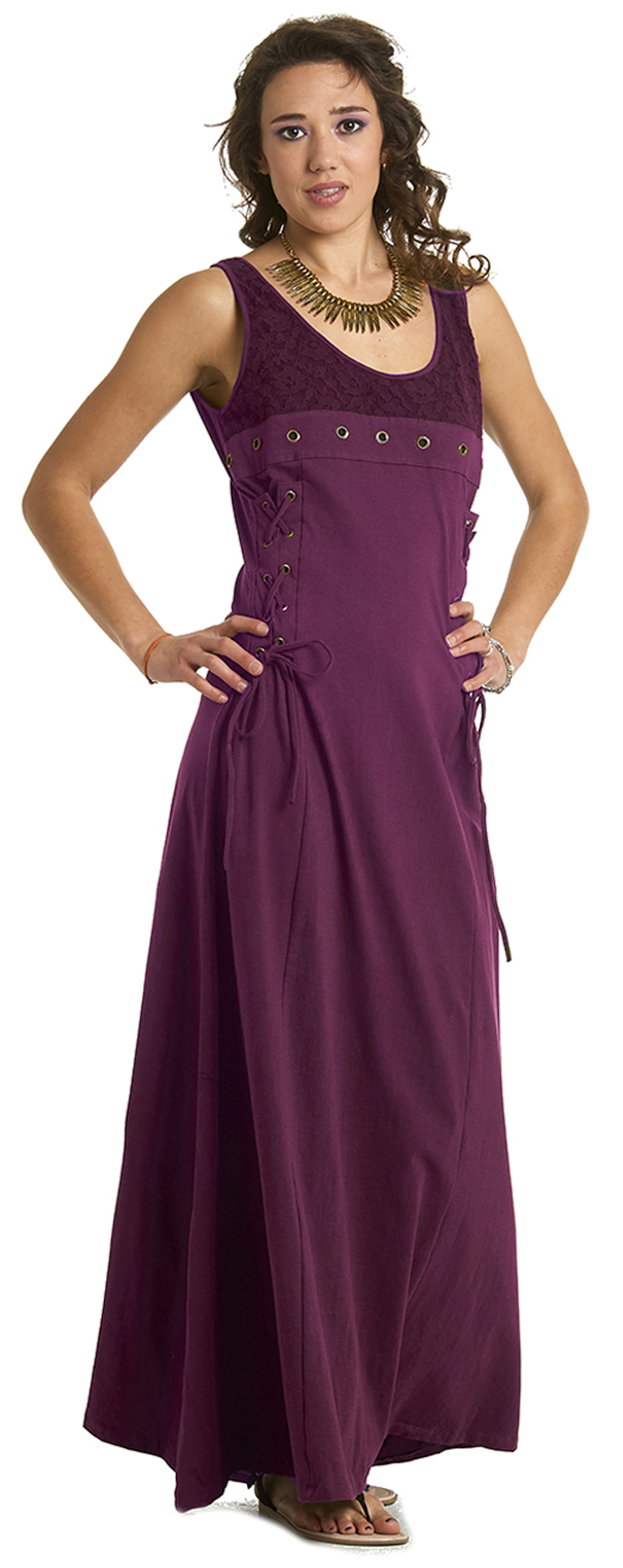 Long Boho Dress with Side Strings Gekko Bohotique