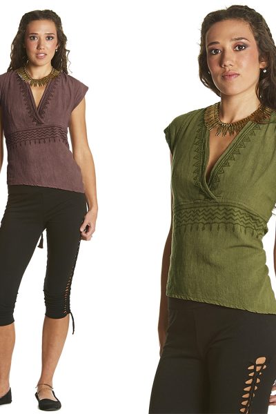 Printed Top with Asymmetrical back