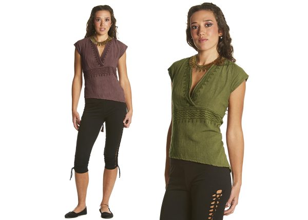 Printed Top with Asymmetrical back