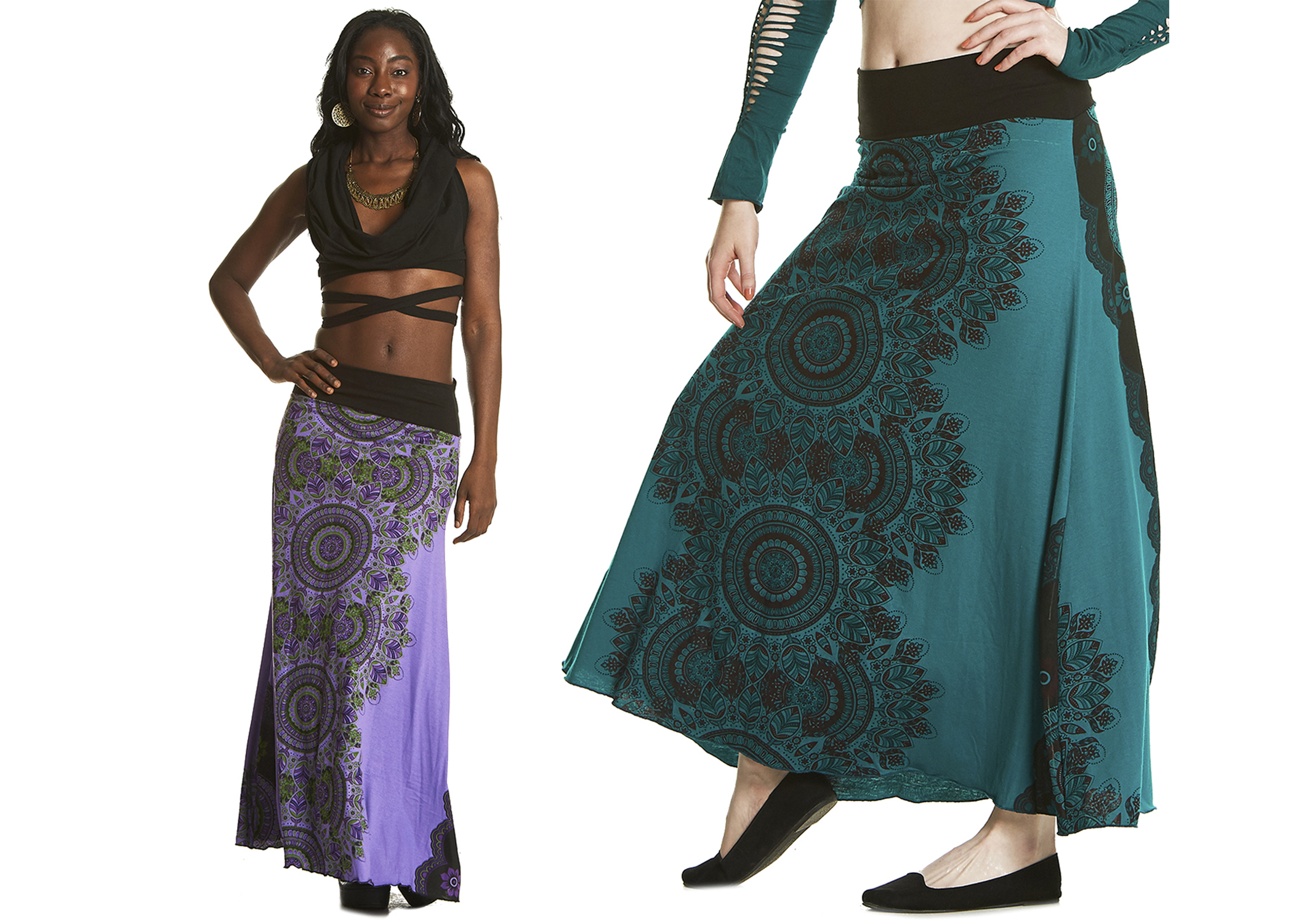 LONG SKIRT WITH AFRICAN PRINT - Gekko Bohotique